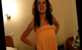 A hot girl in a towel