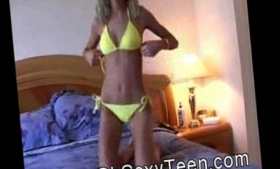 Teenager Blonde In Yellow is an amateur actress