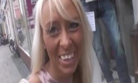 The hot German blonde is having a fling in a public toilet filmed by herself