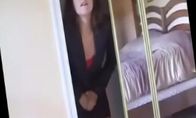 Pee Desperate Office Woman Hides from Her Lover's