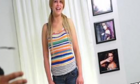 Blonde Teen Experimenting with