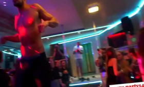 Strippers sucking party girls hard cocks