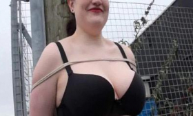 This amateur flasher and chubby exhibitionist goes nude in public