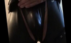Horny Guy jerking in leather