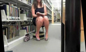 Library girl with cute long hair