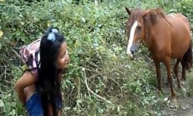 I did a video of Heather Deep riding a fast quad in the jungle and peeing next to horses