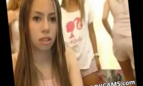 Watch these sexy teens strip in pajamas on the webcam