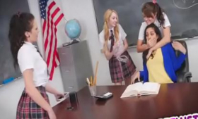 Lesbian teacher gets payback from bad students