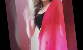 The beautiful wife of a desi man does a strip dance