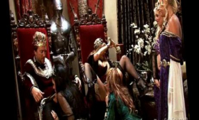 In a medieval organization, the king and queen are surrounded by four whores