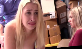 The shoplifting mom of Sierra Nicole gets fucked by a hot blonde security officer