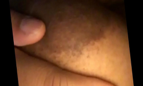 Sucking on my juicy nipple and hoping it would be