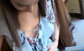 This blonde amateur teasing little Kylie while changing clothes is adorable