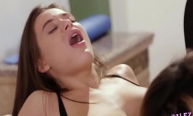 Dillion Harper and Lana Rhoades play with the pussies of their college pals