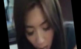 A hot Asian girlfriend milks her boyfriend's crotch