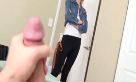 A handjob and blowjob by Haley Reed on her stepbrother