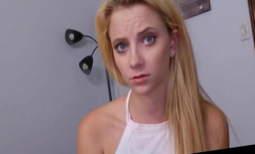 She's a cute blonde stepdaughter who gets fucked by her dad