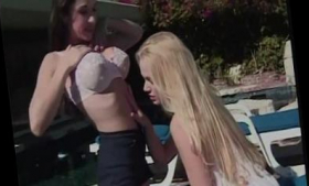 A poolside sex session between two girls