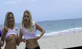 Two sexy girls compete for a dick
