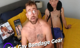 Bondage sexual toys being used by gay couples