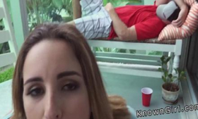 There's a busy amateur girlfriend blowing on the balcony